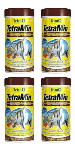 Kit 4 Unidades Ração Tetramin Tropical Flakes 52g Tetra