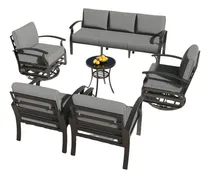 Comprar Juego De Muebles Para Exterior De Aluminio 6 Pcs Gris