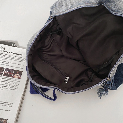 Mochila De Lona De Mezclilla Mochila Escolar For Hombres Y