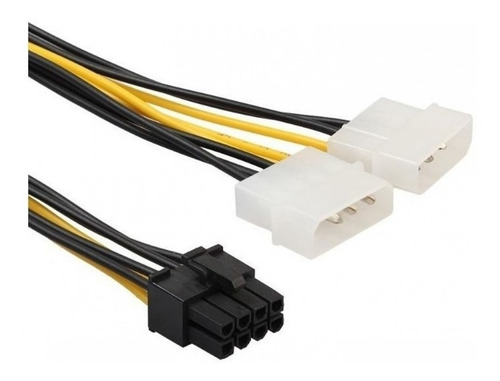 Imagem 2 de 3 de Cabo Adaptador 8 Pinos Pci Express Para Molex Duplo Gpu On