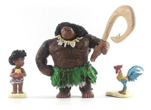 D 6 Peças Moana Maui Hei Hei Tamatoa Sina Chief Tui Modelo *