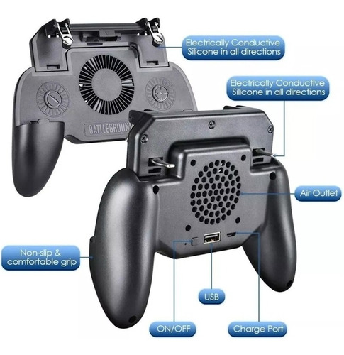 Joystick Control Universal Celular Power Bank Con Ventilador