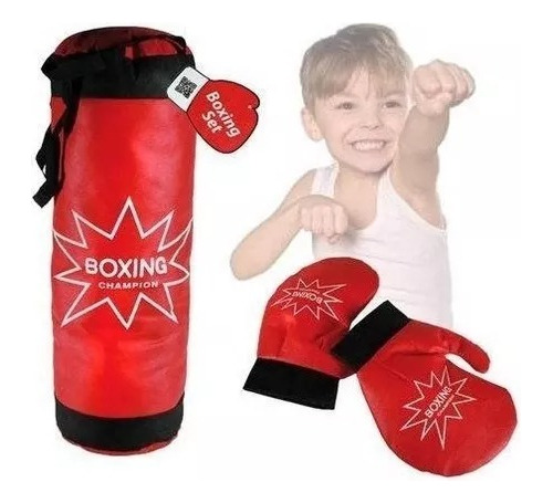 Saco Boxeo + Guantes Niños Bebes Juguete Juego