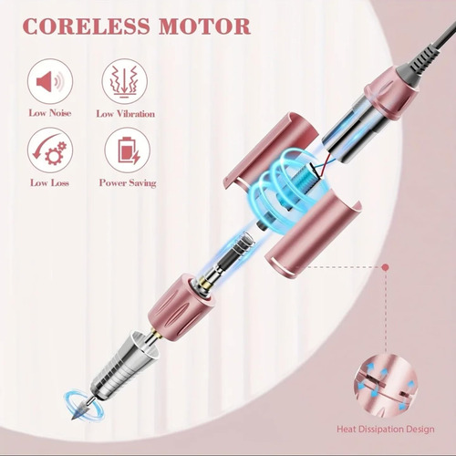 Pulidora Esmeril Drill Uñas Profesional 35000 Rpm Recargable