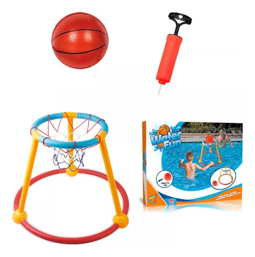 Set De Basketball Acuático Canasta Flotante Pelota Incluida 