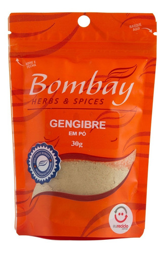 Gengibre Pó Bombay Herbs & Spices Pouch 30g