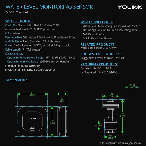 Sensor Inteligente De Nivel De Agua Inalámbrico Con Alarma