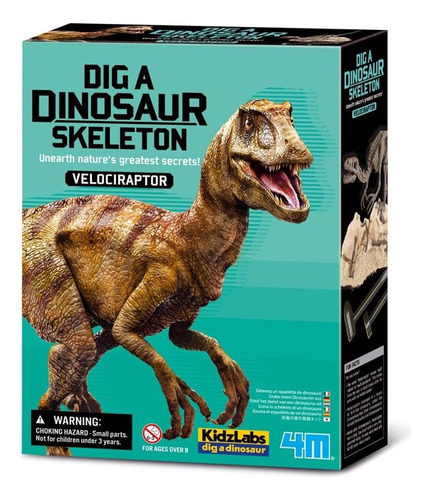 Esqueleto Dinosaurio Velociraptor - Niños Niñas - Marca: 4m