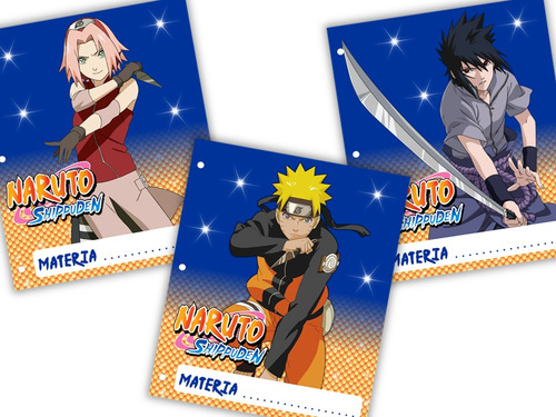 Asignaturas Caratulas Materias Imprimibles Naruto Shippuden