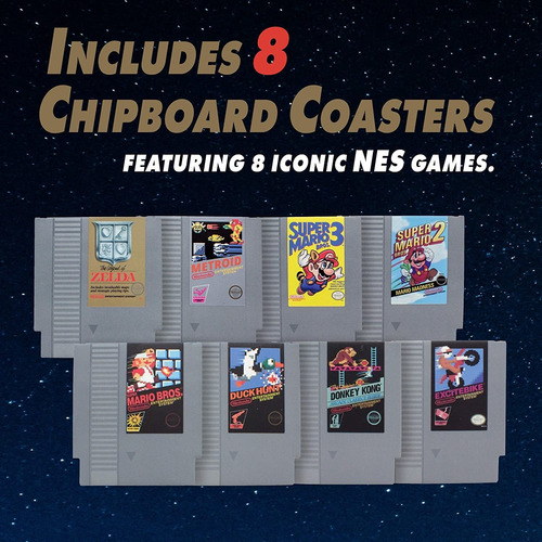 Portavasos Paladone Simil Cartucho Nes, Super Mario Bros, X8