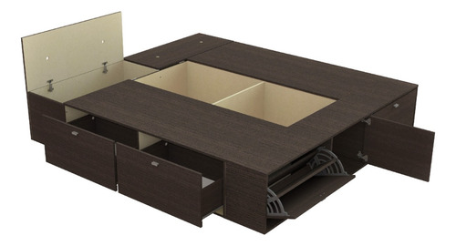 Cama King Box Cajones Bauleras 180x200cm Envio Gratis