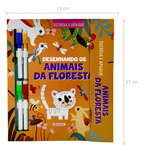 Escreva E Apague: Desenhando Os Animais Da Floresta, De Brijibasi Art Press Ltd. Escreva E Apague, Vol. 1. Editorial Girassol, Capa Livro Capa Dura (hardcover), Edição 1 Em Português, 2024