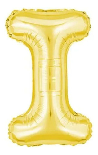Letra — i — Globos metálicos, letras, números, personajes, decoración, color dorado