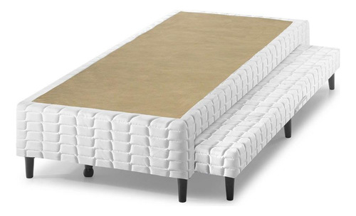 Cama Box C/auxiliar Solteiro Bordado Branco (88x25)anjos