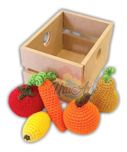 Frutas Juguete Verduras Crochet En Cajon Cocina  Cocinita 