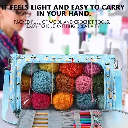 organizador bolsa a crochet para guardar bolsas