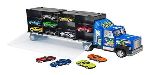 Imagem 2 de 6 de Caminhao Cegonha Com 12 Carrinhos Porta 24 Carros Hot