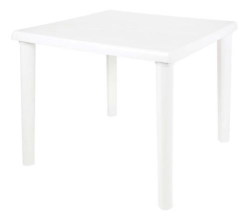 Mesa De Plástico Cuadrada Desmontable Color Blanco