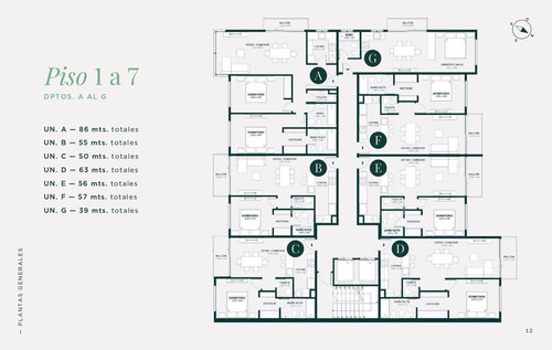 Imagen 3 de 16 de Departamento De 2 Ambientes De 63 Mts Totales Con Balcón Y Cochera Fija Opcional.