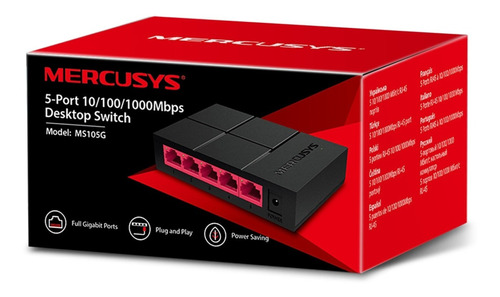 Switch De Escritorio 5 Puertos Gigabit, Mercusys Ms105g