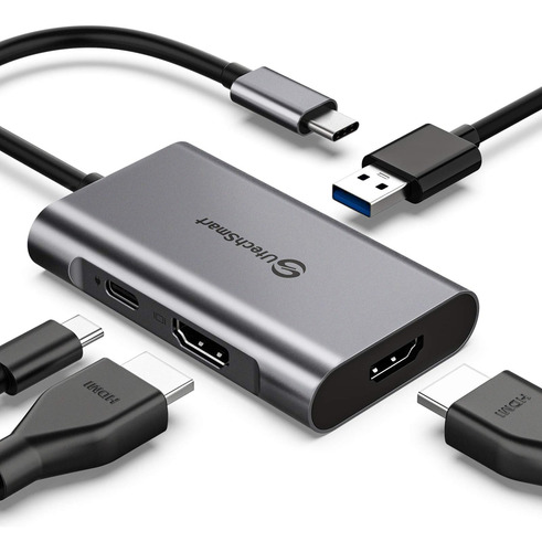 Adaptador Usb C A Hdmi, Utechsmart Usb C Hub A Hdmi Dual, 4