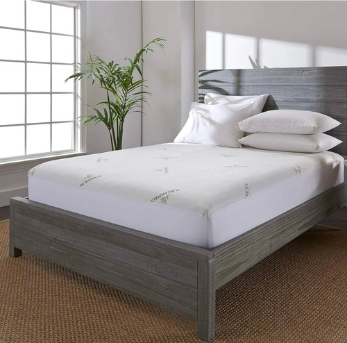 Protector Antifluido Tela Bamboo Cama Doble 