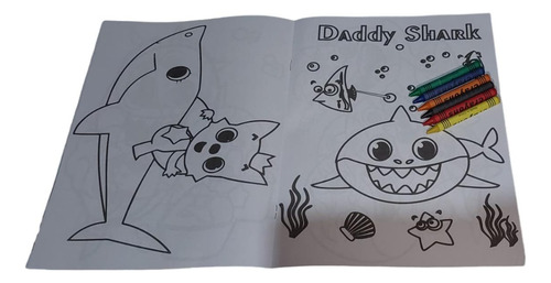 Libros Para Colorear Recuerdo Fiesta Baby Shark +crayolas