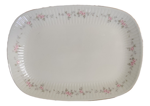 Bandeja De Porcelana Tsuji Diseño Flores 33 Cm Oportunidad