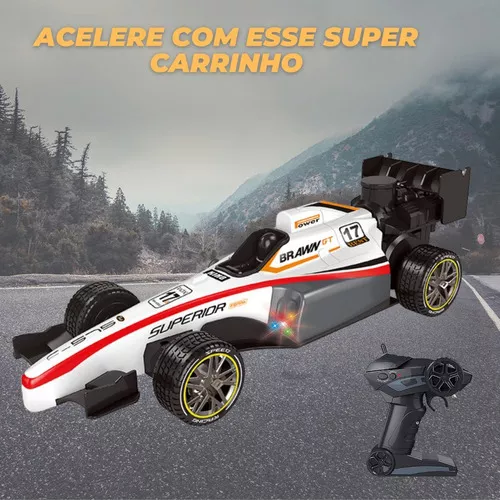 Carro Controle Remoto 7 Funções Corrida F1 Com Fumaça