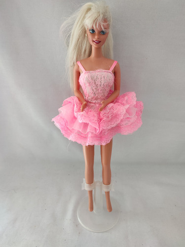 Barbie Rubia Vestido Rosa  Vintage Mattel 