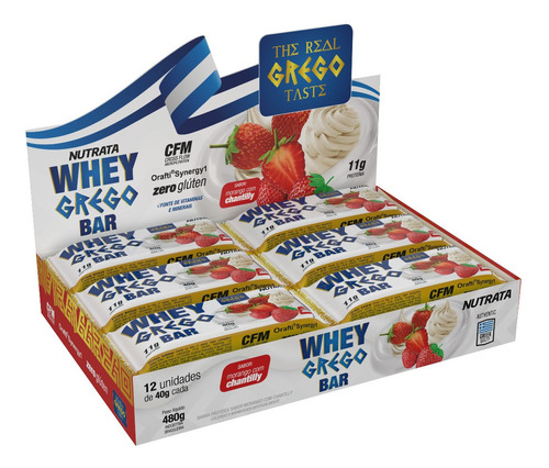 Whey Grego Bar (caixa 12 Unidades) - Nutrata Barra Proteina 