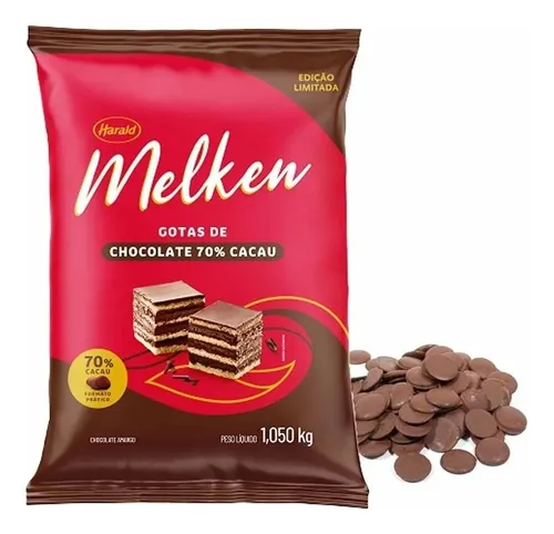 comprar Chocolate Amargo Harald Melken 1,01kg Gotas 70%