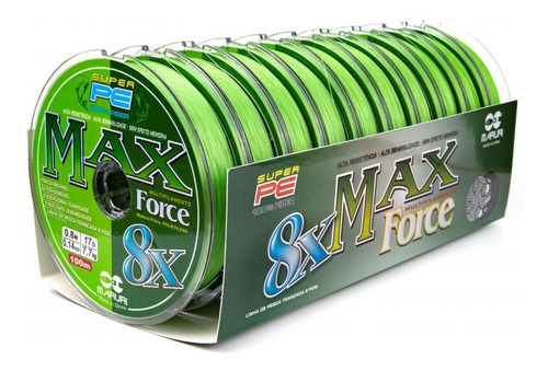 Linha Multi 8x Max Force Maruri 0.30mm Cx 1000mts Cor Verde