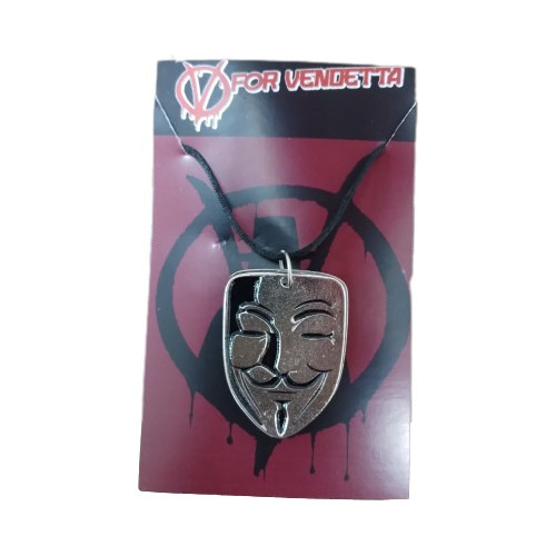 Colgante Metal V De Venganza Mascara Vendetta Collar Unisex