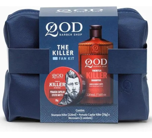 Kit Killer ( Shampoo 220ml + Pomada 70g + Nécessaire ) - Qod
