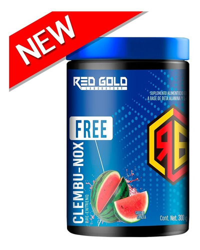 Pre Entreno Red Gold Clembu-nox Free 300 Gr 30 Servicios Sabor Piña Coco