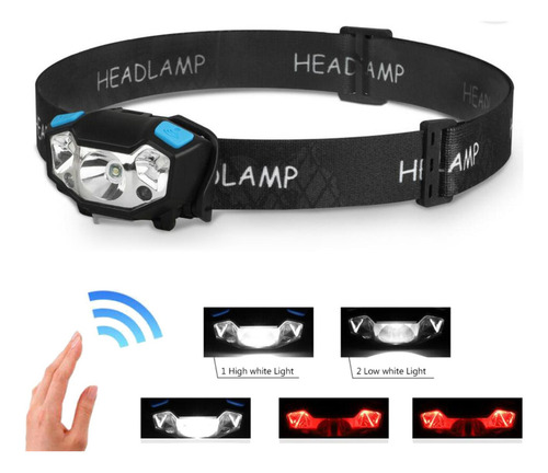 Linterna Frontal Led, Linterna Frontal Recargable Usb Con