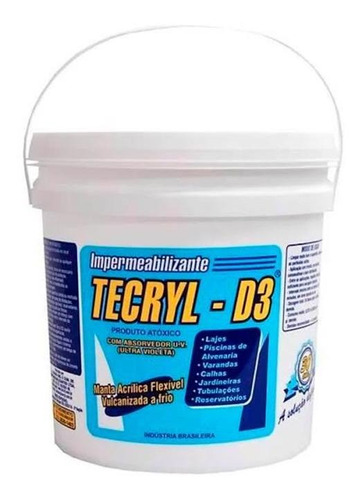 Impermeabilizante D3 12kg Tecryl - Cinza