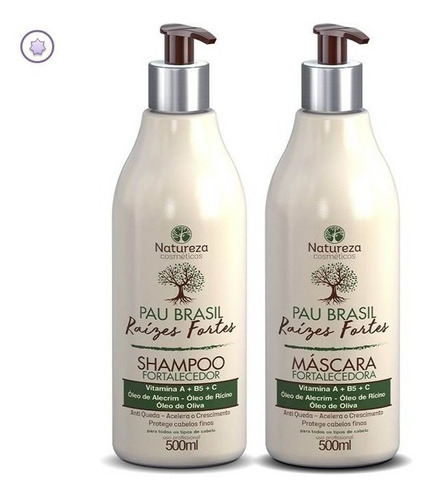 Kit Pau Brasil Raizes Fortes Natureza Cosméticos 2x500ml