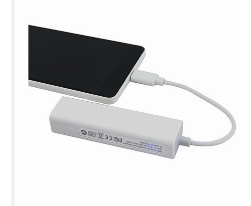 Imagen 6 de 8 de Adaptador Hub 3 Puertos Usb Type C Ethernet Rj45 3 Usb A 3.0