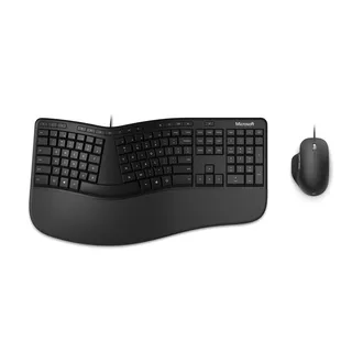 Kit De Mouse Y Teclado Microsoft Ergonómico Negro Español