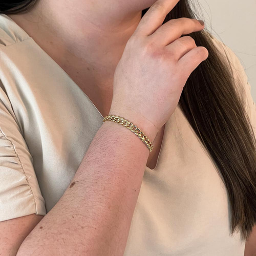 Pulseira Grumet De 6.8mm Em Ouro 18k Com Fecho Gaveta 19,0 C