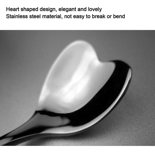 4 Cucharas De Café De Acero Inoxidable En Forma De Corazón