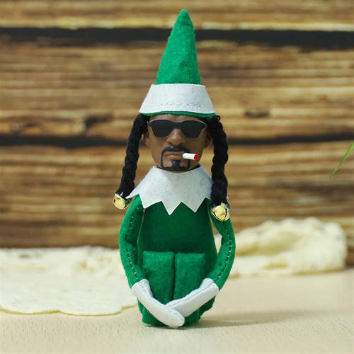 Muñeco Negro De Elfo Navideño Snoop On A Stoop, 3 Piezas