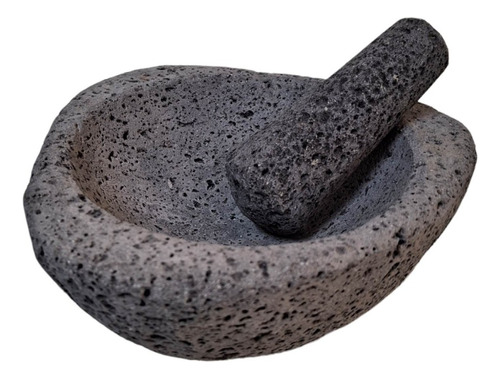 Molcajete En Forma Tazón Piedra Volcánica 21 Cm Diámetro   