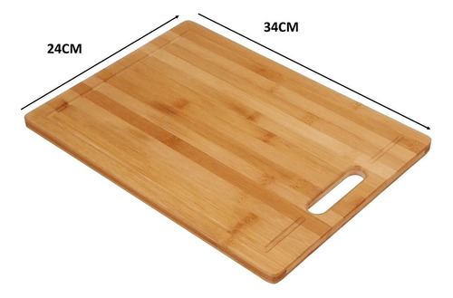 Tábua Para Churrasco Legumes Bambu 34x24cm Bamboo Cor Marrom Liso