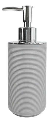 Dispenser Jabon Liquido Para Baño Redondo Plastico Color Gris