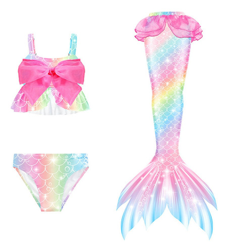 Cola De Sirena Para Niñas Conjunto De Bikinisirenacosplay