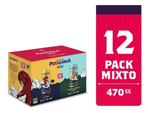 Pack 12 Cerveza Patagonia Caja Mixta Lata 470cc