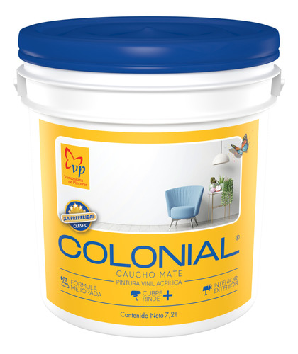 Pintura Caucho Mate Colonial Blanco Intenso 5 Galones Vp